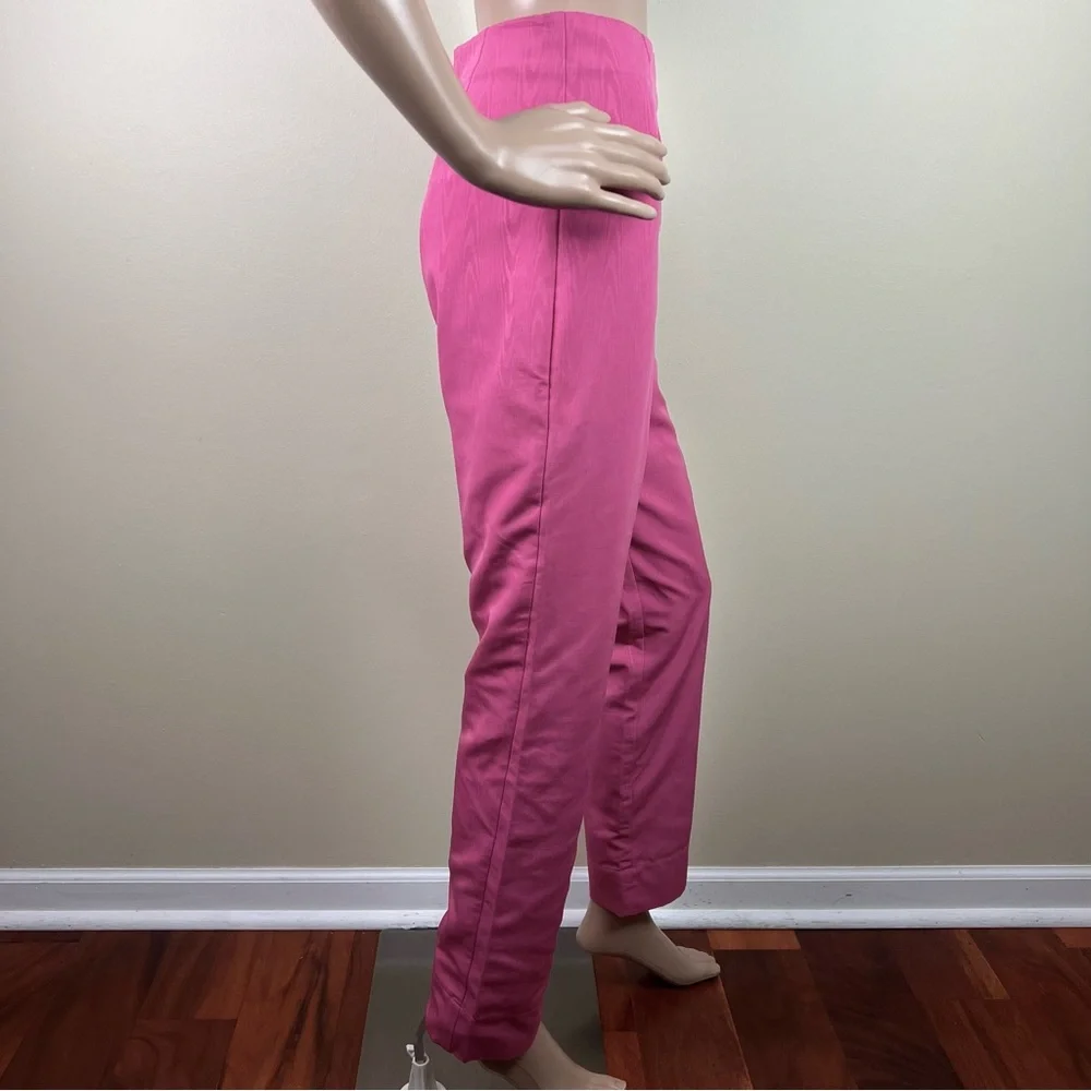 NEW STAUD PINK PRINTED HIGH-WAIST CROPPED PANTS - Picture 4 of 10